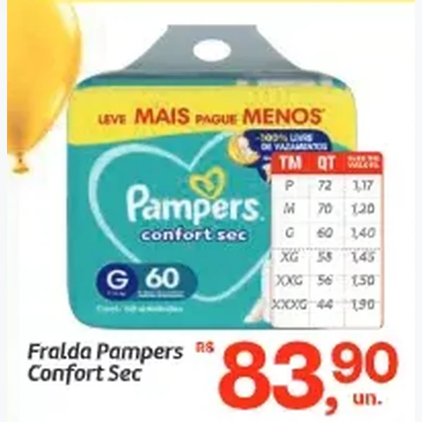 Fralda Confort Sec Pampers
