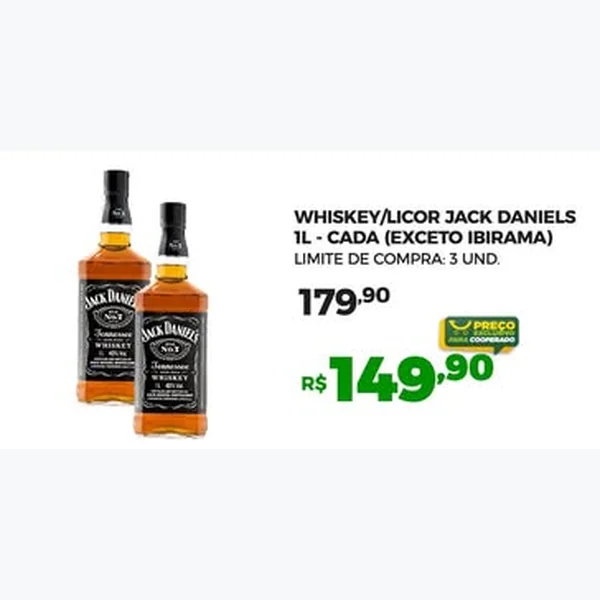 Recorte do encarte de Whiskey Jack Daniels 1 L