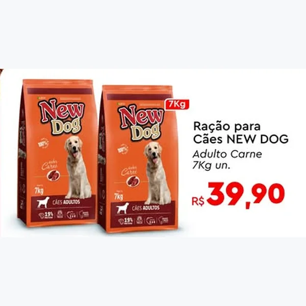 Ração para Cães Adulto Carne New Dog 7 kg