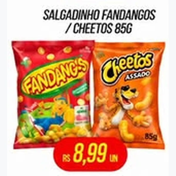 Recorte do encarte de Salgadinho Fandangos 85 g
