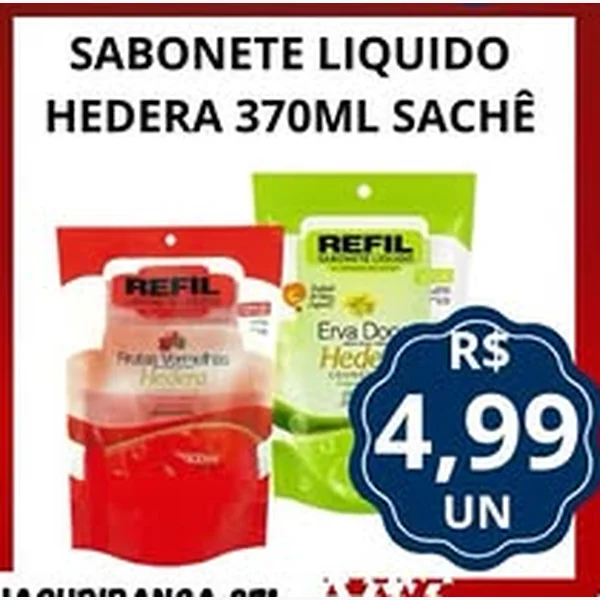 Recorte do encarte de Sabonete Líquido Refil Hedera 370 ml