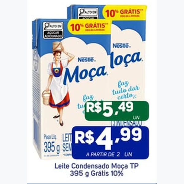 Recorte do encarte de Leite Condensado Tp Moça 395 g