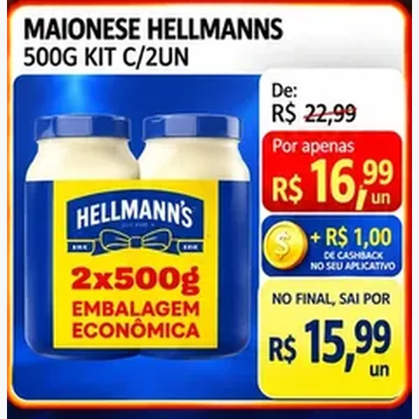 Recorte do encarte de Maionese Hellmann's 2 un × 500 g