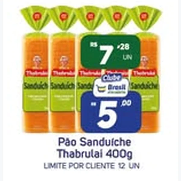 Recorte do encarte de Pão Sanduíche Thabrulai 400 g