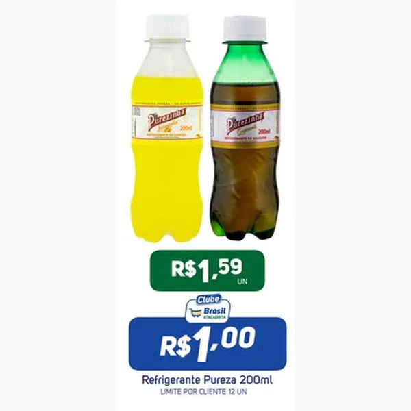 Recorte do encarte de Refrigerante Pureza 200 ml