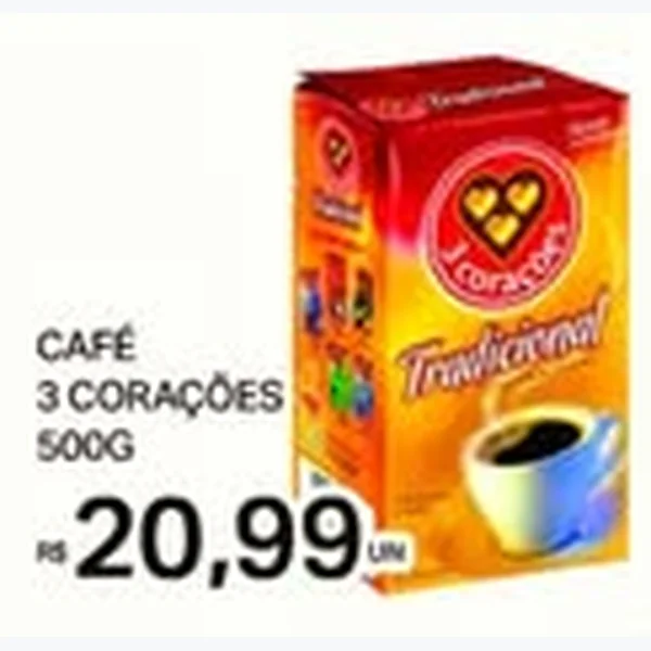 Recorte do encarte de Café 3 Corações 500 g