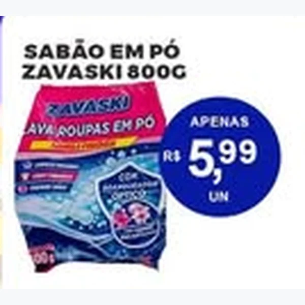 Recorte do encarte de Sabão em Pó Zavaski 800 g