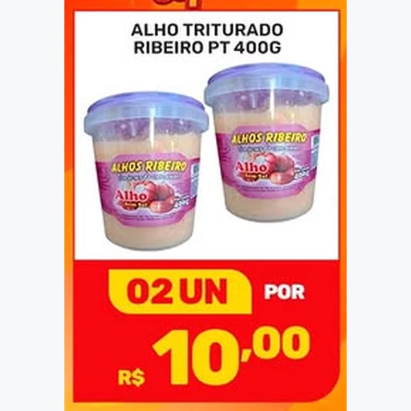 Recorte do encarte de Alho Triturado Ribeiro 400 g