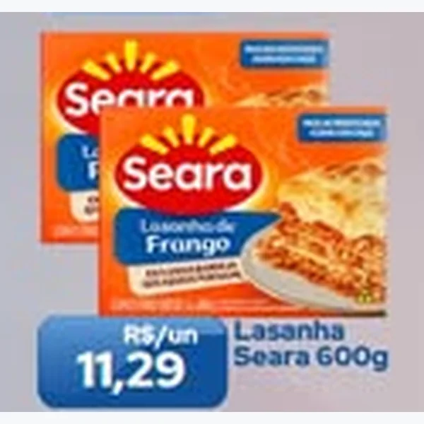 Recorte do encarte de Lasanha Seara 600 g