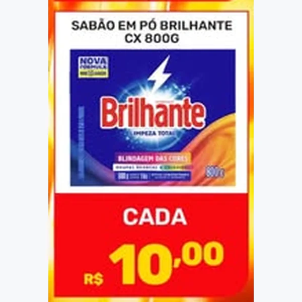 Recorte do encarte de Sabão em Pó Brilhante 800 g