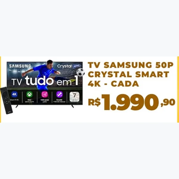 Recorte do encarte de Tv Crystal Smart 4k Samsung