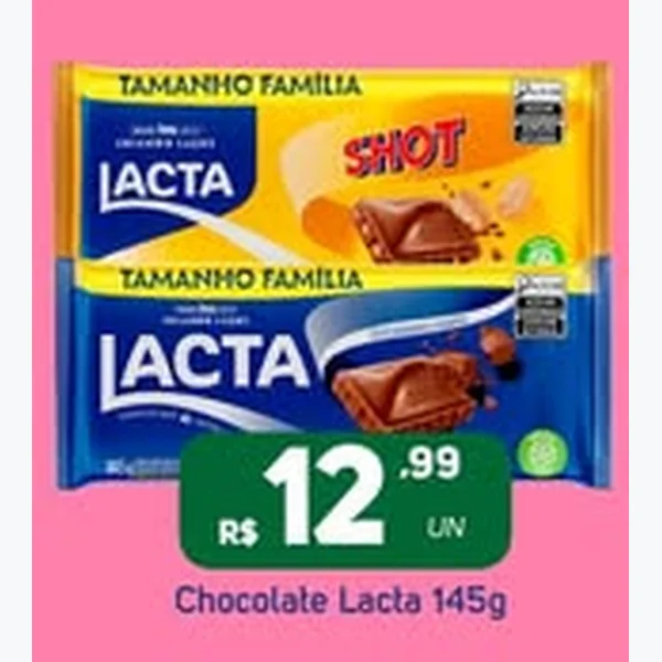 Recorte do encarte de Chocolate Lacta 145 g