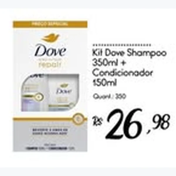 Recorte do encarte de Condicionador Dove 150 ml