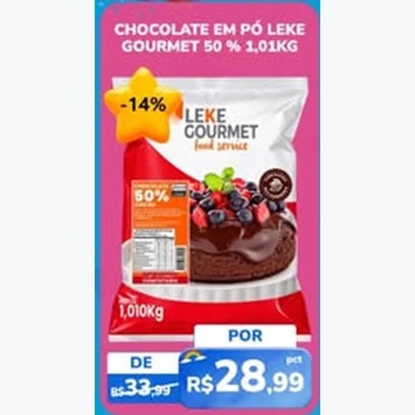 Chocolate em Pó Leke Gourmet 1,01 kg