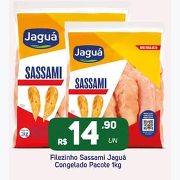Recorte do encarte de Filezinho Sassami Congelado Jaguá 1 kg