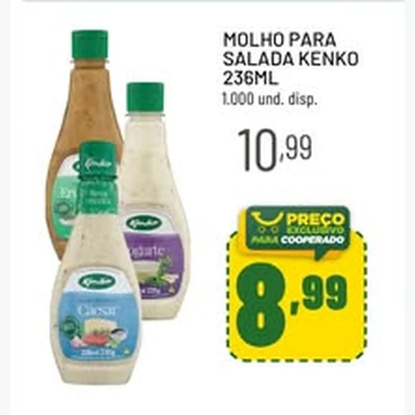 Recorte do encarte de Molho para Salada Kenko 236 ml