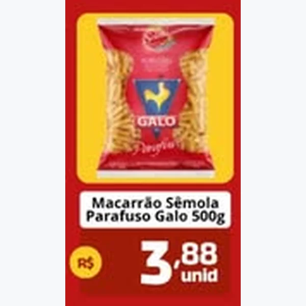 Macarrão Sêmola Parafuso Galo 500 g