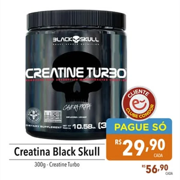 Recorte do encarte de Creatina Turbo Black Skull 300 g