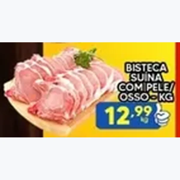 Recorte do encarte de Bisteca Suína com Pele e Osso