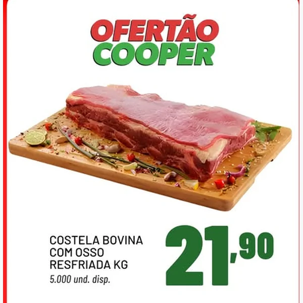 Recorte do encarte de Costela Bovina com Osso Resfriada