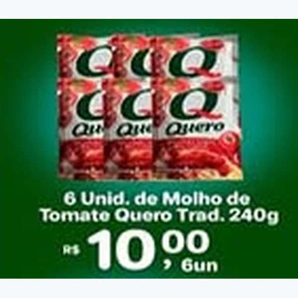 Recorte do encarte de Molho de Tomate Trad. Quero 240 g