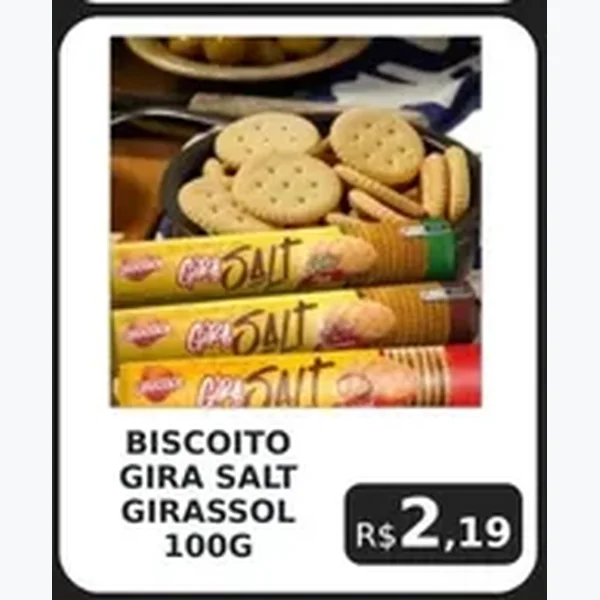 Recorte do encarte de Biscoito Salt Girassol 100 g