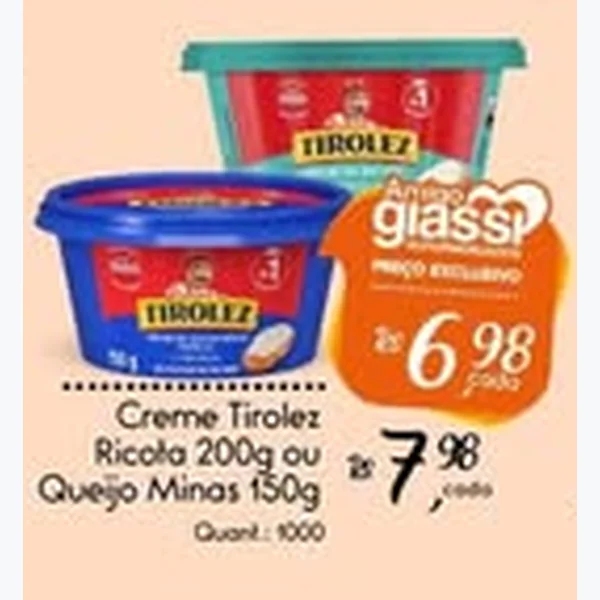 Recorte do encarte de Queijo Minas Tirolez 150 g