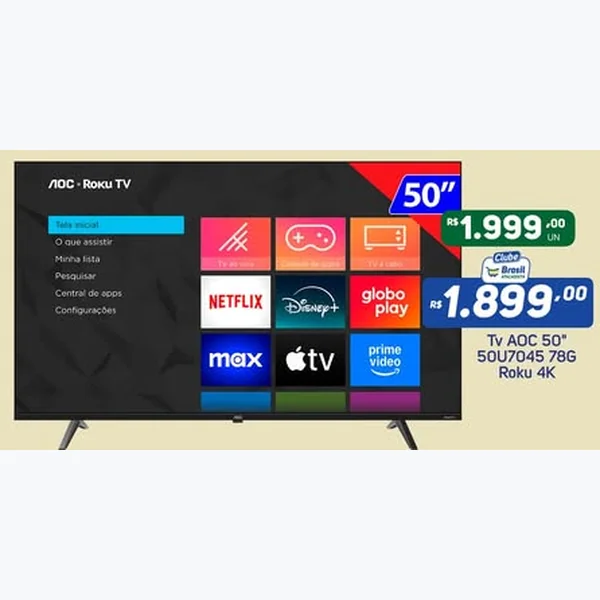 Tv 50" 4k Roku AOC