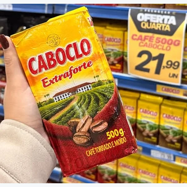 Recorte do encarte de Café Extraforte Caboclo 500 g