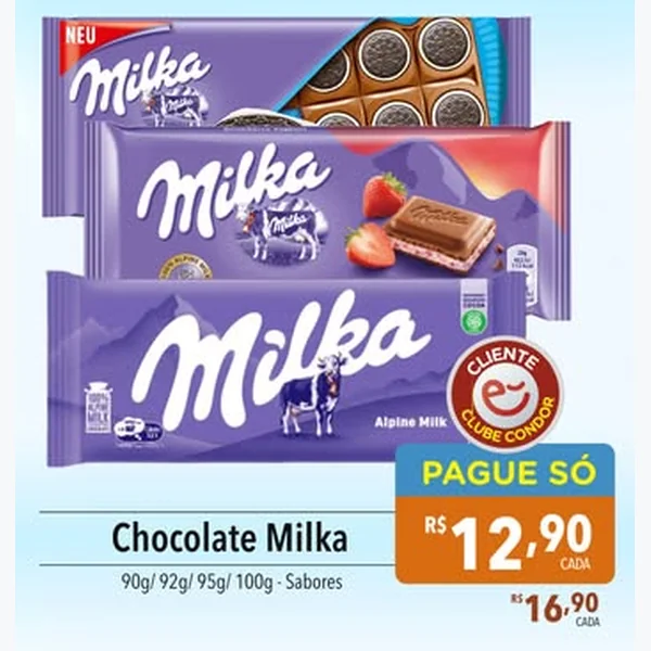 Recorte do encarte de Chocolate Milka 100 g