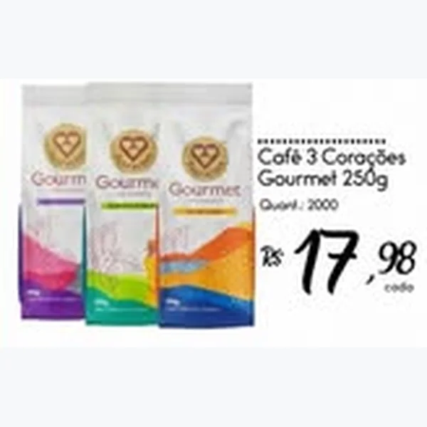 Recorte do encarte de Café Gourmet 3 Corações 250 g
