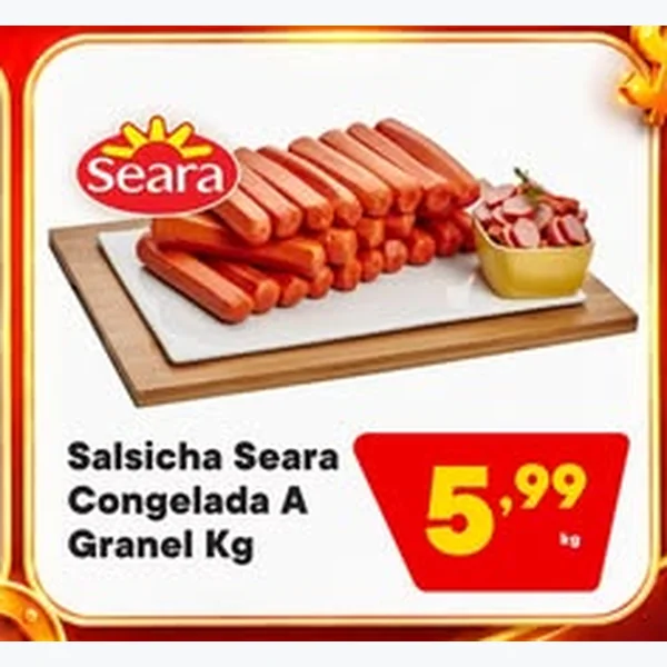 Recorte do encarte de Salsicha Congelada Seara