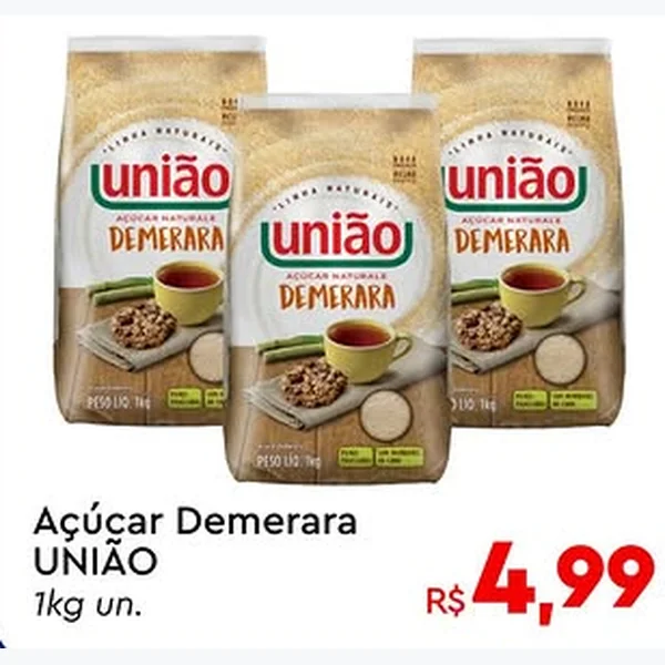 Recorte do encarte de Açúcar Demerara União 1 kg