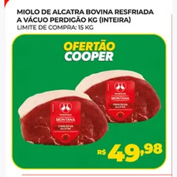 Recorte do encarte de Miolo de Alcatra Bovina Resfriada a Vácuo Perdigão