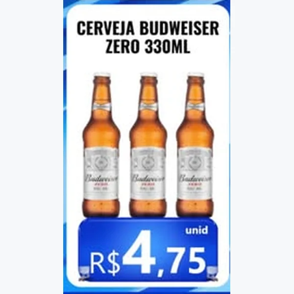 Recorte do encarte de Cerveja Zero Budweiser 330 ml