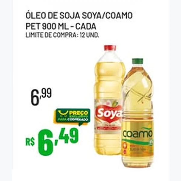 Recorte do encarte de Óleo de Soja Coamo 900 ml