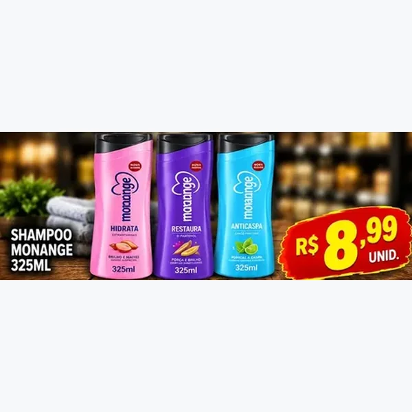 Recorte do encarte de Shampoo Monange 325 ml