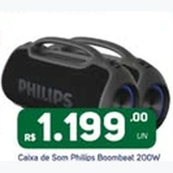 Recorte do encarte de Caixa de Som Boombeat 200w Philips
