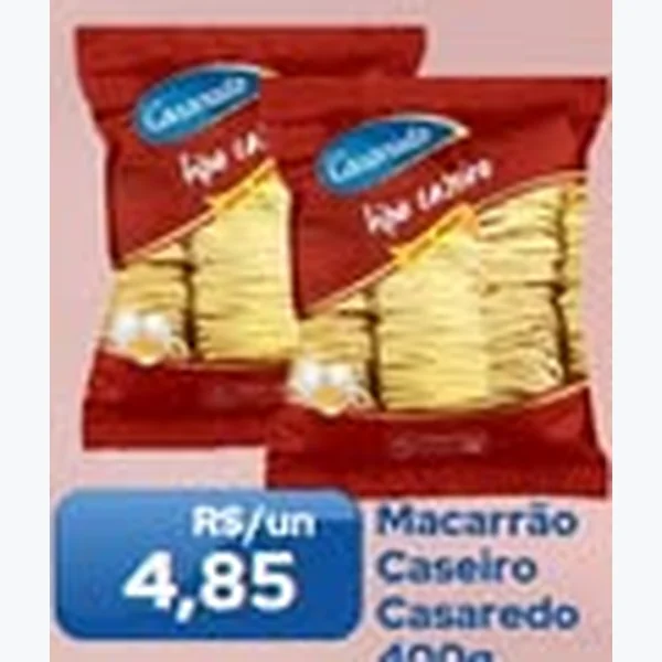 Recorte do encarte de Macarrão Caseiro Casaredo 400 g