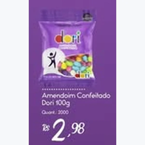 Recorte do encarte de Amendoim Confeitado Dori 100 g