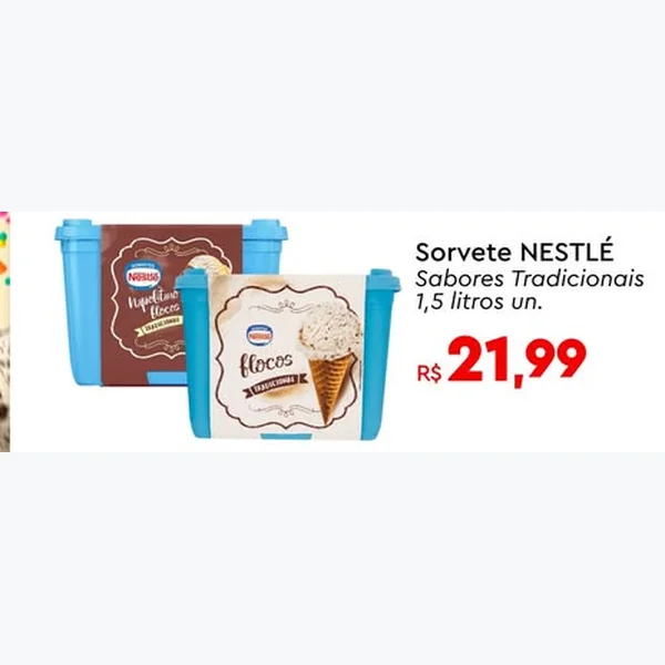 Sorvete Sabores Tradicionais NESTLÉ 1,5 L