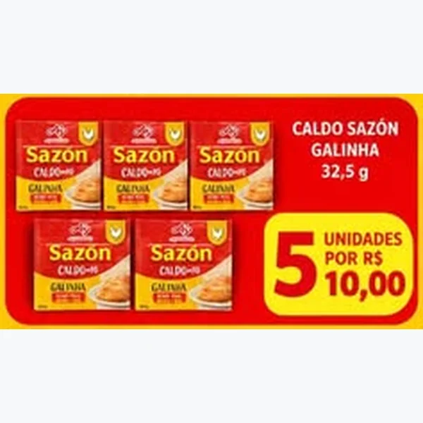 Recorte do encarte de Caldo Sazón 32,5 g