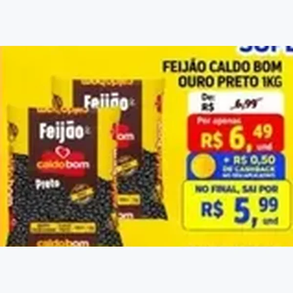 Recorte do encarte de Feijão Preto Caldo Bom 1 kg