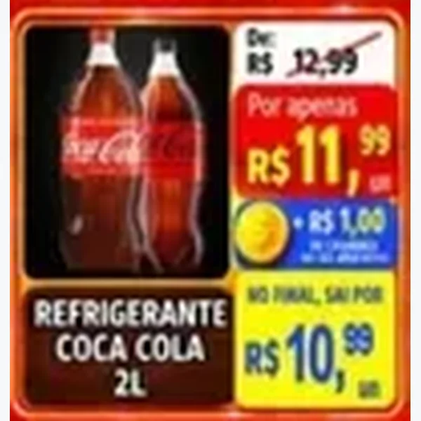 Recorte do encarte de Refrigerante Coca Cola 2 L