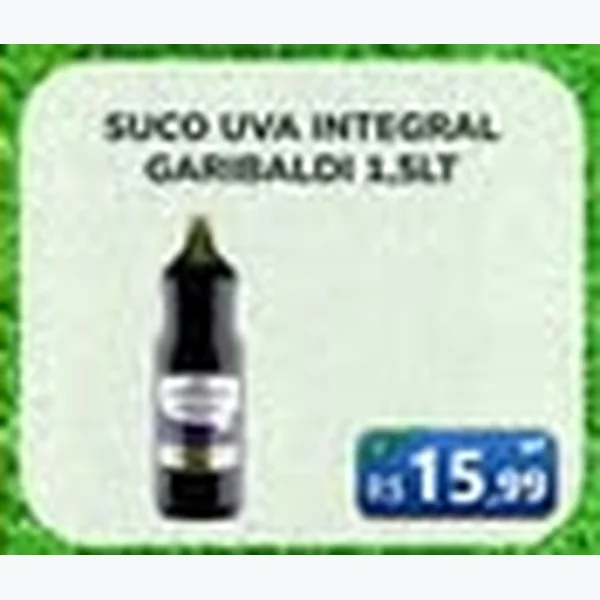 Recorte do encarte de Suco Uva Integral Garibaldi 1,5 L
