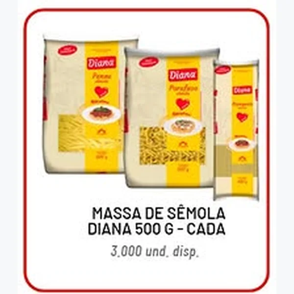 Recorte do encarte de Massa de Sêmola Diana 500 g