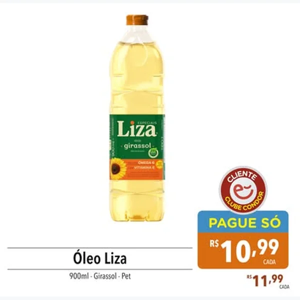 Recorte do encarte de Óleo de Girassol Liza 900 ml