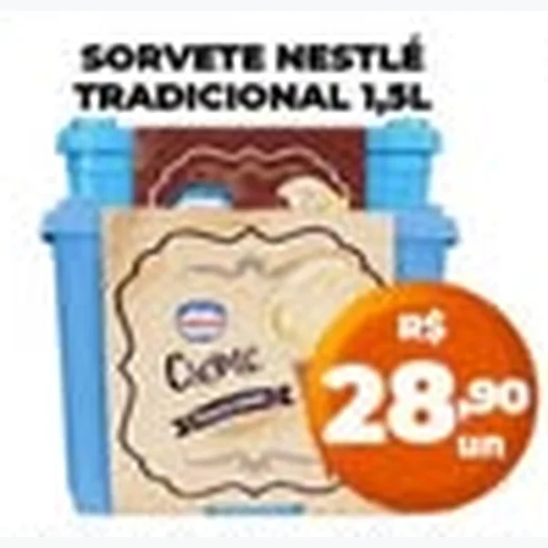 Recorte do encarte de Sorvete Tradicional Nestlé 1,5 L