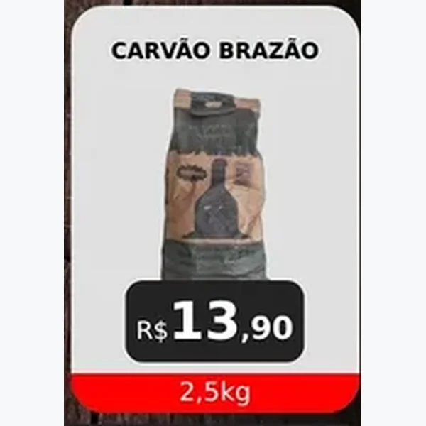 Recorte do encarte de Carvão Brazão 2,5 kg