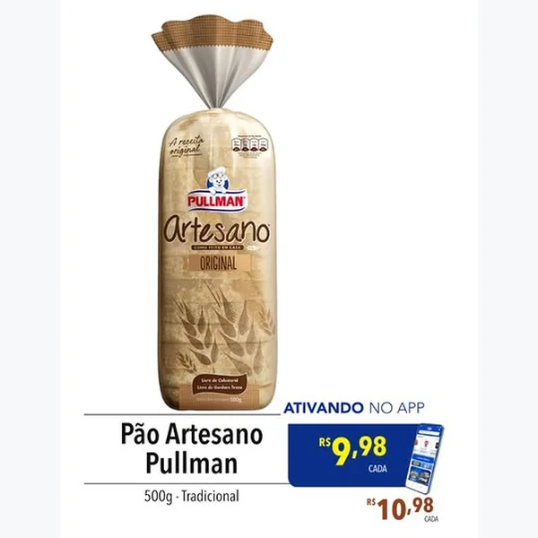 Recorte do encarte de Pão Artesano Pullman 500 g